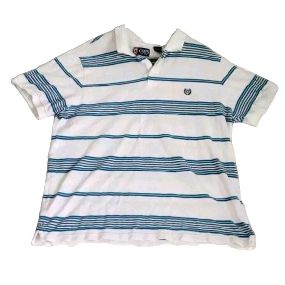 Chaps‎ Mens Golf Polo Shirt Size XL Extra Large Striped Casual Preppy - Picture 1 of 6